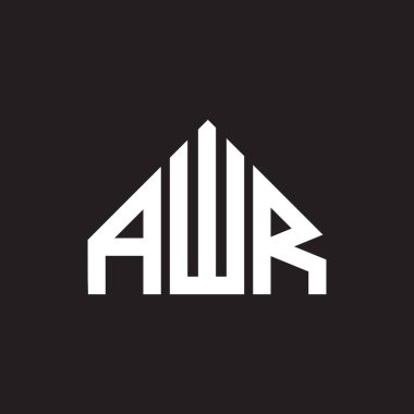 AWR harf logosu tasarımı. AWR monogram harflerin baş harfleri logo kavramı. Siyah arkaplanda AWR harf tasarımı.