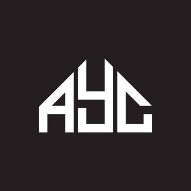 AYC harf logosu tasarımı. AYC monogram harflerin baş harfleri logo kavramı. Siyah arkaplanda AYC harf tasarımı.