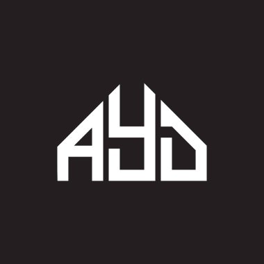 AYD harf logosu tasarımı. AYD monogram harflerin baş harfleri logo kavramı. Siyah arkaplanda AYD harf tasarımı.