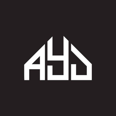 AYJ mektup logosu tasarımı. AYJ monogram harflerin baş harfleri logo kavramı. Siyah arkaplanda AYJ harf tasarımı.