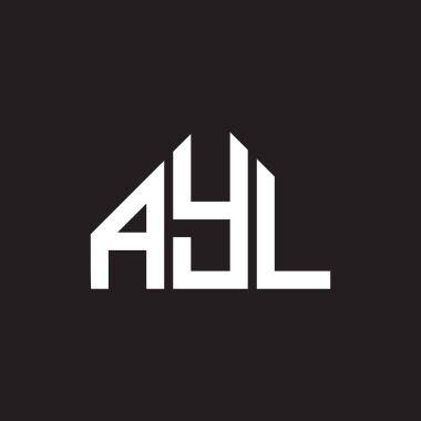 AYL harf logosu tasarımı. AYL monogram harflerin baş harfleri logo kavramı. Siyah arkaplanda AYL harf tasarımı.