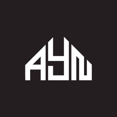 AYN harf logosu tasarımı. AYN monogram harflerin baş harfleri logo kavramı. Siyah arkaplanda AYN harf tasarımı.