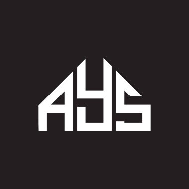 AYS harfi logo tasarımı. AYS başharflerinin baş harfleri logo konsepti. Siyah arkaplanda AYS harf tasarımı.