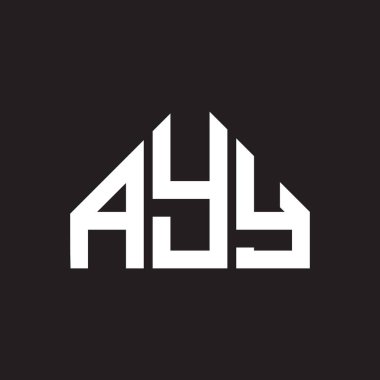 AYY harf logosu tasarımı. AYY monogram harflerin baş harfleri logo kavramı. Siyah arkaplanda AYY harf tasarımı.