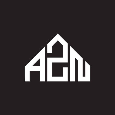 AZN harf logosu tasarımı. AZN başharflerinin baş harfleri logo konsepti. Siyah arkaplanda AZN harf tasarımı.
