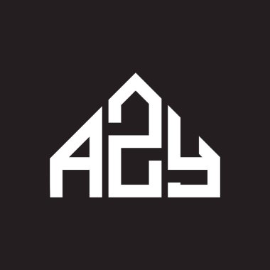 AZY harf logosu tasarımı. AZY monogram harflerin baş harfleri logo kavramı. Siyah arkaplanda AZY harf tasarımı.