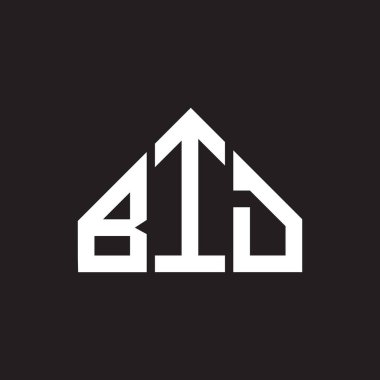 BID mektup logosu tasarımı. BID monogram harflerin baş harfleri logo kavramı. Siyah arkaplanda BID harf tasarımı.