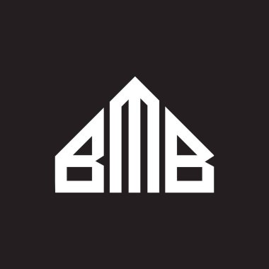 BMB harfli logo tasarımı. BMB baş harfleri logo konsepti. Siyah arkaplanda BMB harf tasarımı.