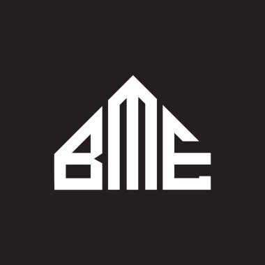 BME harfi logo tasarımı. BME başharflerinin baş harfleri logo konsepti. Siyah arkaplanda BME harf tasarımı.