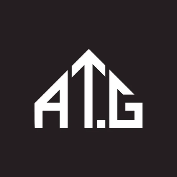Atg字母标识设计 Atg首字母缩写字母标识概念 黑色背景的Atg字母设计 — 图库矢量图片