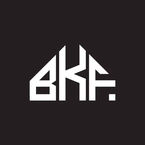 Bkfレターロゴデザイン Bkfモノグラムイニシャルレターロゴコンセプト 黒の背景にBkfの文字デザイン — ストックベクタ