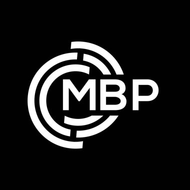MBP harf logosu tasarımı. MBP monogram harflerin baş harfleri logo kavramı. Siyah arkaplanda MBP harf tasarımı.