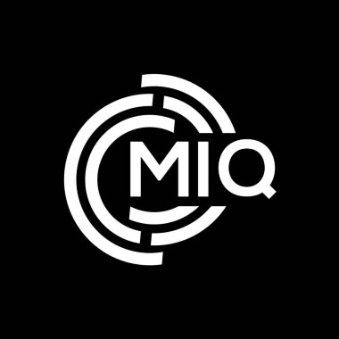 MIQ mektup logosu tasarımı. MIQ başharflerinin baş harfleri logo konsepti. Siyah arkaplanda MIQ harf tasarımı.