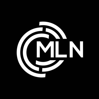 MLN harf logosu tasarımı. MLN monogram harflerin baş harfleri logo kavramı. Siyah arkaplanda MLN harf tasarımı.