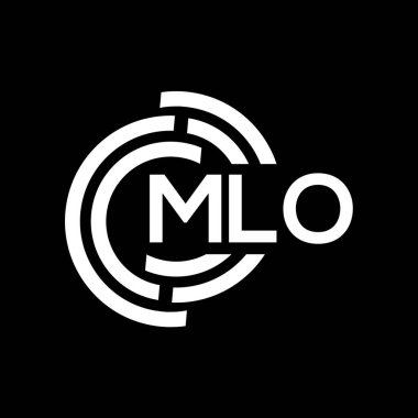 MLO harf logosu tasarımı. MLO monogram harflerin baş harfleri logo kavramı. Siyah arkaplanda MLO harf tasarımı.