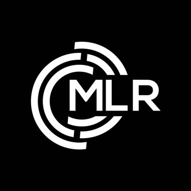 MLR harf logosu tasarımı. MLR monogram harflerin baş harfleri logo kavramı. Siyah arkaplanda MLR harf tasarımı.