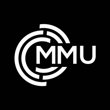 MMU harf logosu tasarımı. MMU monogram harflerin baş harfleri logo kavramı. Siyah arkaplanda MMU harf tasarımı.