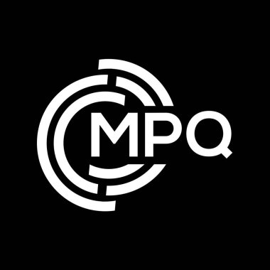 MPQ harf logosu tasarımı. MPQ monogram harflerin baş harfleri logo kavramı. Siyah arkaplanda MPQ harf tasarımı.