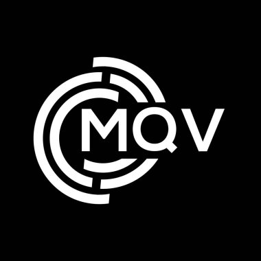 MQV harf logosu tasarımı. MQV monogram harflerin baş harfleri logo kavramı. Siyah arkaplanda MQV harf tasarımı.