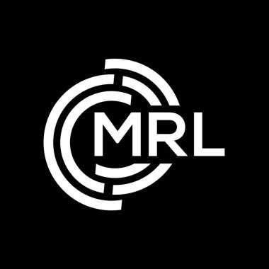 MRL harf logosu tasarımı. MRL başharflerinin baş harfleri logo konsepti. Siyah arkaplanda MRL harf tasarımı.