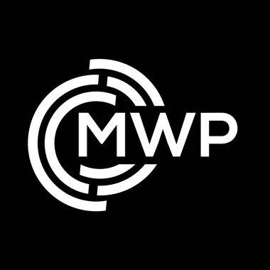 MWP harf logosu tasarımı. MWP baş harflerinin baş harfleri logo konsepti. Siyah arkaplanda MWP harf tasarımı.