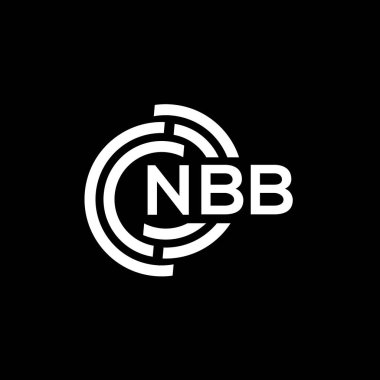 NBB harfli logo tasarımı. NBB başharflerinin baş harfleri logo konsepti. Siyah arkaplanda NBB harf tasarımı.