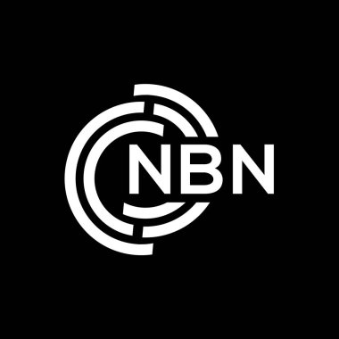 NBN harf logosu tasarımı. NBN başharflerinin baş harfleri logo konsepti. Siyah arkaplanda NBN harf tasarımı.