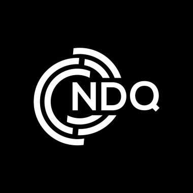 NDQ harf logosu tasarımı. NDQ başharflerinin baş harfleri logo konsepti. Siyah arkaplanda NDQ harf tasarımı.