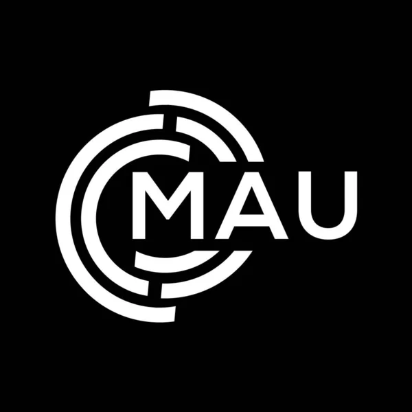 Mau字母标识设计 Mau单字首字母首字母标识概念 黑色背景的Mau字母设计 — 图库矢量图片