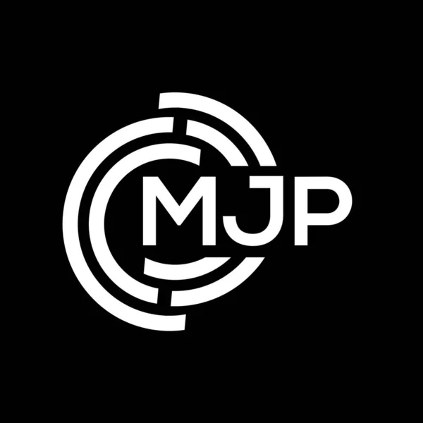 Mjpレターロゴデザイン Mjpモノグラムイニシャルレターロゴコンセプト 黒を基調としたMjpの文字デザイン — ストックベクタ