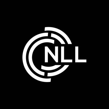 NLL harfli logo tasarımı. NLL monogram harflerin baş harfleri logo kavramı. Siyah arkaplanda NLL harf tasarımı.