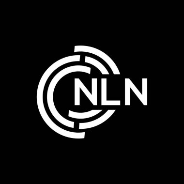 NLN harf logosu tasarımı. NLN başharflerinin baş harfleri logo konsepti. Siyah arkaplanda NLN harf tasarımı.