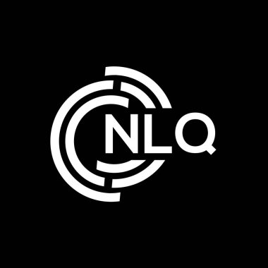 NLQ harfi logo tasarımı. NLQ monogram harflerin baş harfleri logo kavramı. Siyah arkaplanda NLQ harf tasarımı.