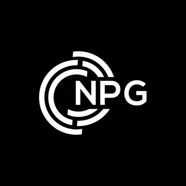 NPG harf logosu tasarımı. NPG başharflerinin baş harfleri logo konsepti. Siyah arkaplanda NPG harf tasarımı.