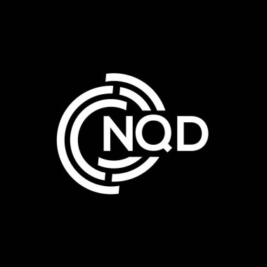 NQD harf logosu tasarımı. NQD monogram harflerin baş harfleri logo kavramı. Siyah arkaplanda NQD harf tasarımı.
