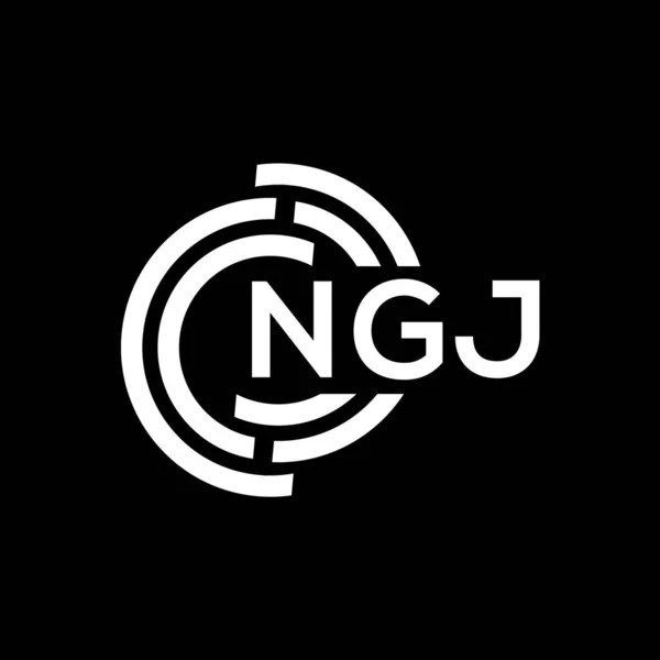 Diseño Del Logotipo Letra Ngj Ngj Monograma Iniciales Letra Logo — Vector de stock