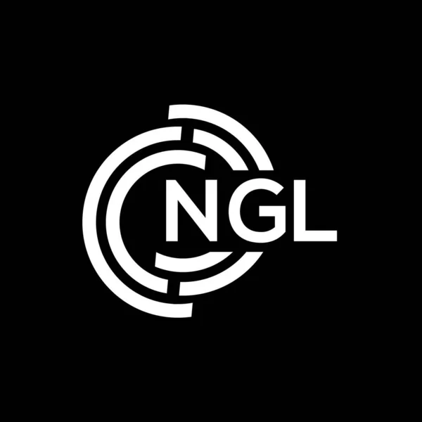 Nglレターロゴデザイン Nglモノグラムイニシャルレターロゴコンセプト 黒を基調としたNglの文字デザイン — ストックベクタ