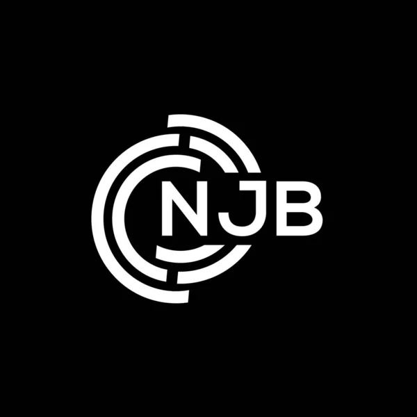 Diseño Del Logotipo Letra Njb Njb Monograma Iniciales Letra Logo — Vector de stock