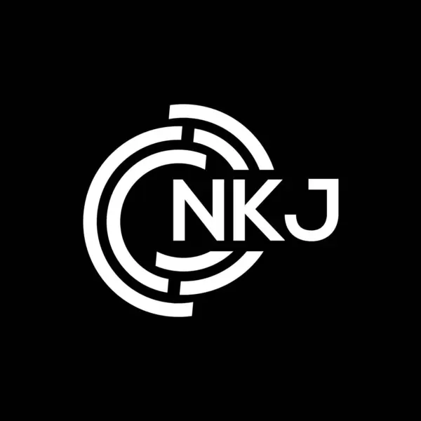 Diseño Del Logotipo Letra Nkj Nkj Monograma Iniciales Letra Logo — Vector de stock