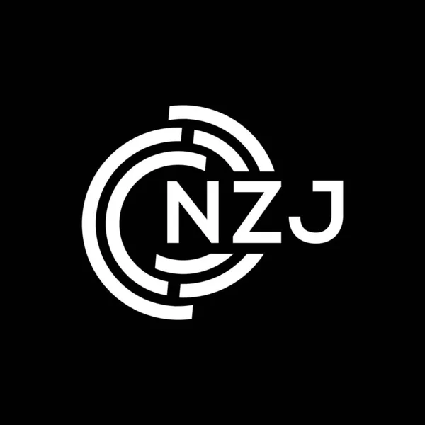 Diseño Del Logotipo Letra Nzj Nzj Monograma Iniciales Letra Logo — Vector de stock