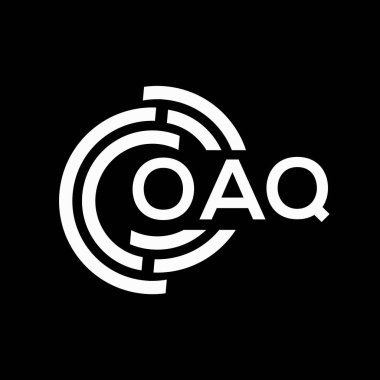 OAQ harfi logo tasarımı. OAQ başharflerinin baş harfleri logo konsepti. Siyah arkaplanda OAQ harf tasarımı.