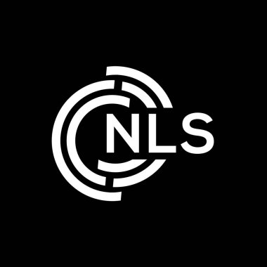 NLS harfi logo tasarımı. NLS başharflerinin baş harfleri logo konsepti. Siyah arkaplanda NLS harf tasarımı.