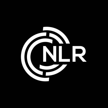 NLR harf logosu tasarımı. NLR monogram harflerin baş harfleri logo kavramı. Siyah arkaplanda NLR harf tasarımı.