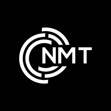 NMT harf logosu tasarımı. NMT baş harfleri logo konsepti. Siyah arkaplanda NMT harf tasarımı.