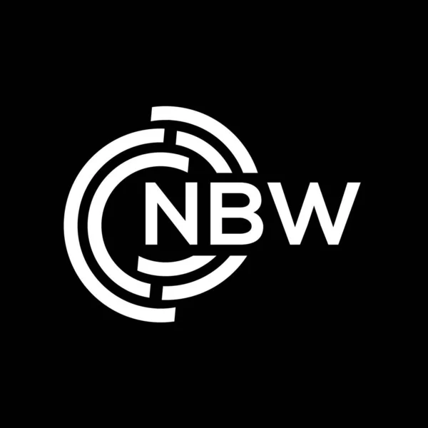 Nbw字母标识设计 Nbw首字母缩写字母标识概念 黑色背景的Nbw字母设计 — 图库矢量图片