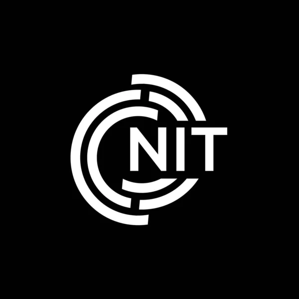 Nit字母标识设计 Nit单字首字母首字母标识概念 黑色背景的Nit字母设计 — 图库矢量图片