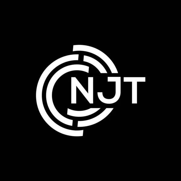 Njt Buchstabe Logo Design Njt Monogramm Initialen Buchstaben Logo Konzept — Stockvektor