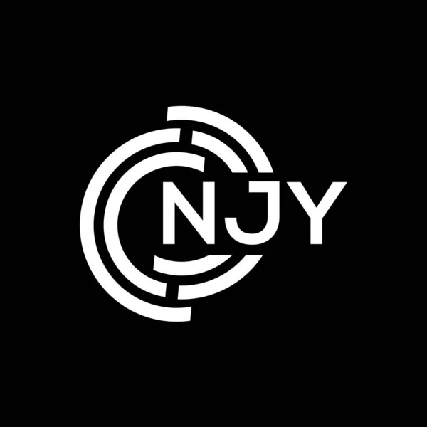 Diseño Del Logotipo Letra Njy Njy Monograma Iniciales Letra Logo — Vector de stock