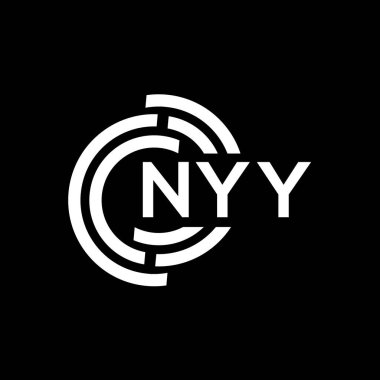 New York Harf Logosu Tasarımı. New York monogram harflerinin baş harfleri logo konsepti. Siyah arkaplanda NYY harf tasarımı.