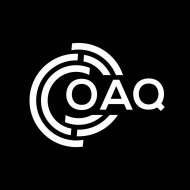 OAQ harfi logo tasarımı. OAQ başharflerinin baş harfleri logo konsepti. Siyah arkaplanda OAQ harf tasarımı.